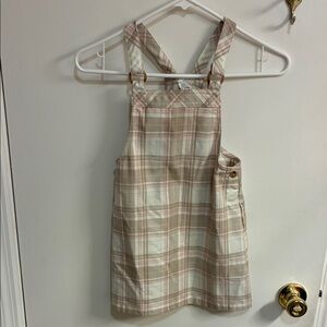 Max Studio Pink and Cream Plaid Kids Dress in Sz 6